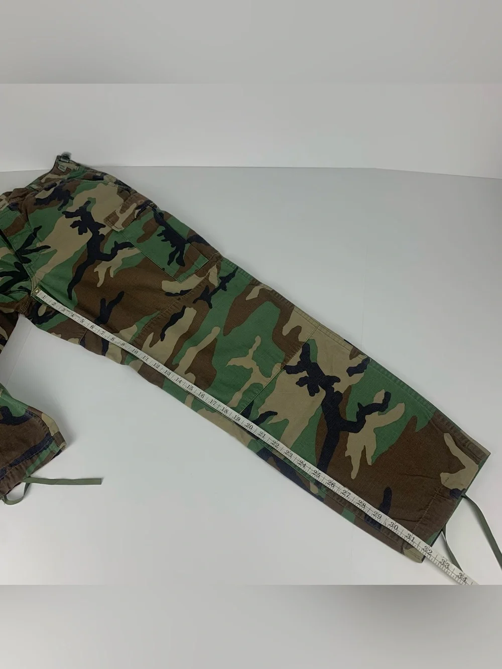 US Army Camo Pants Camouflage Woodland Combat Trousers Military Medium Long